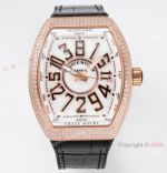 ABF Copy Franck Muller Vanguard V45 Rose Gold Diamonds Watch with Crazy Hour